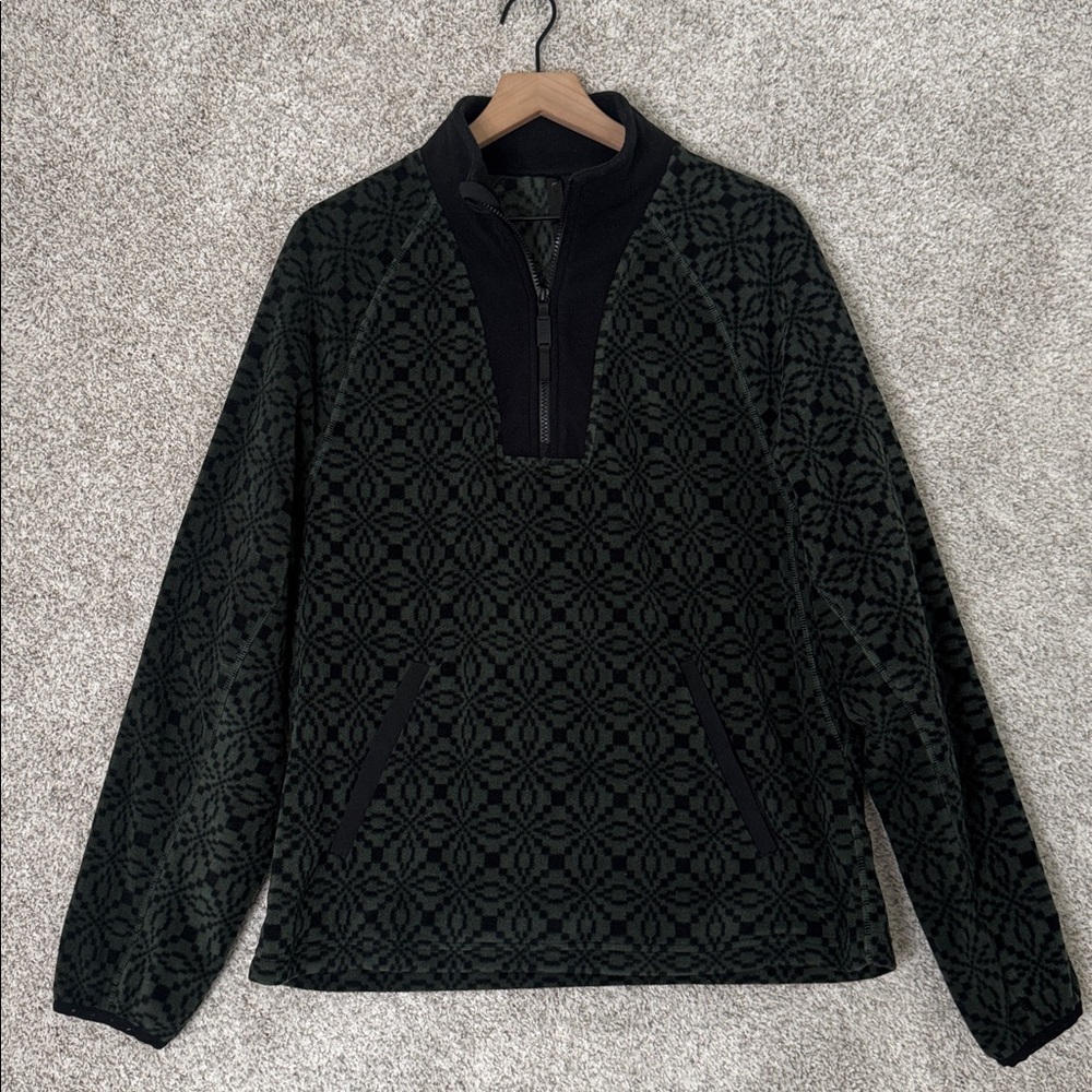 Fabletics The Pine City Half Zip‎ Green Black Jacket Size Medium